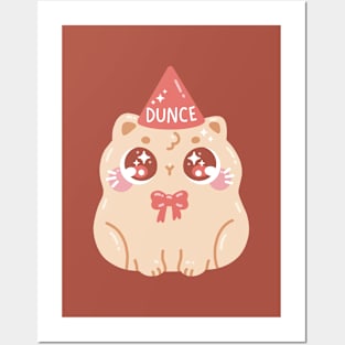 Dunce Cute Funny Cat Art Posters and Art